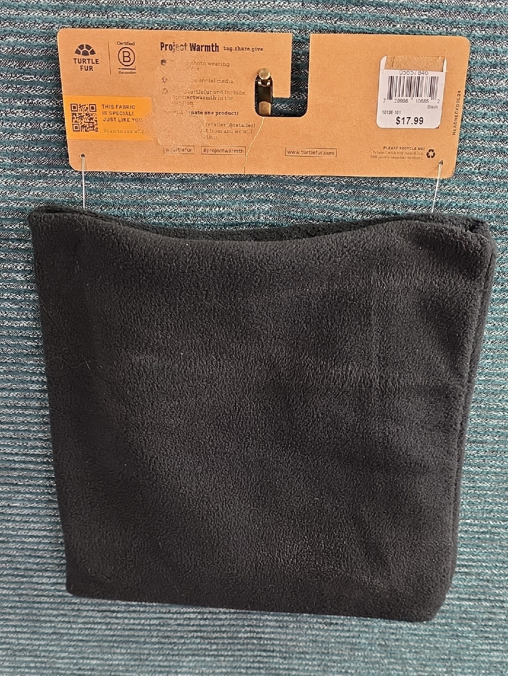 Turtle Fur Double Layer Unisex Neck-Warmer Black - Picture 4 of 5
